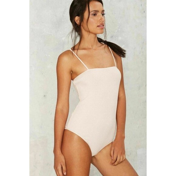 Nasty Gal Ecru Lab Women's Pink Bodysuit - Picture 1 of 4